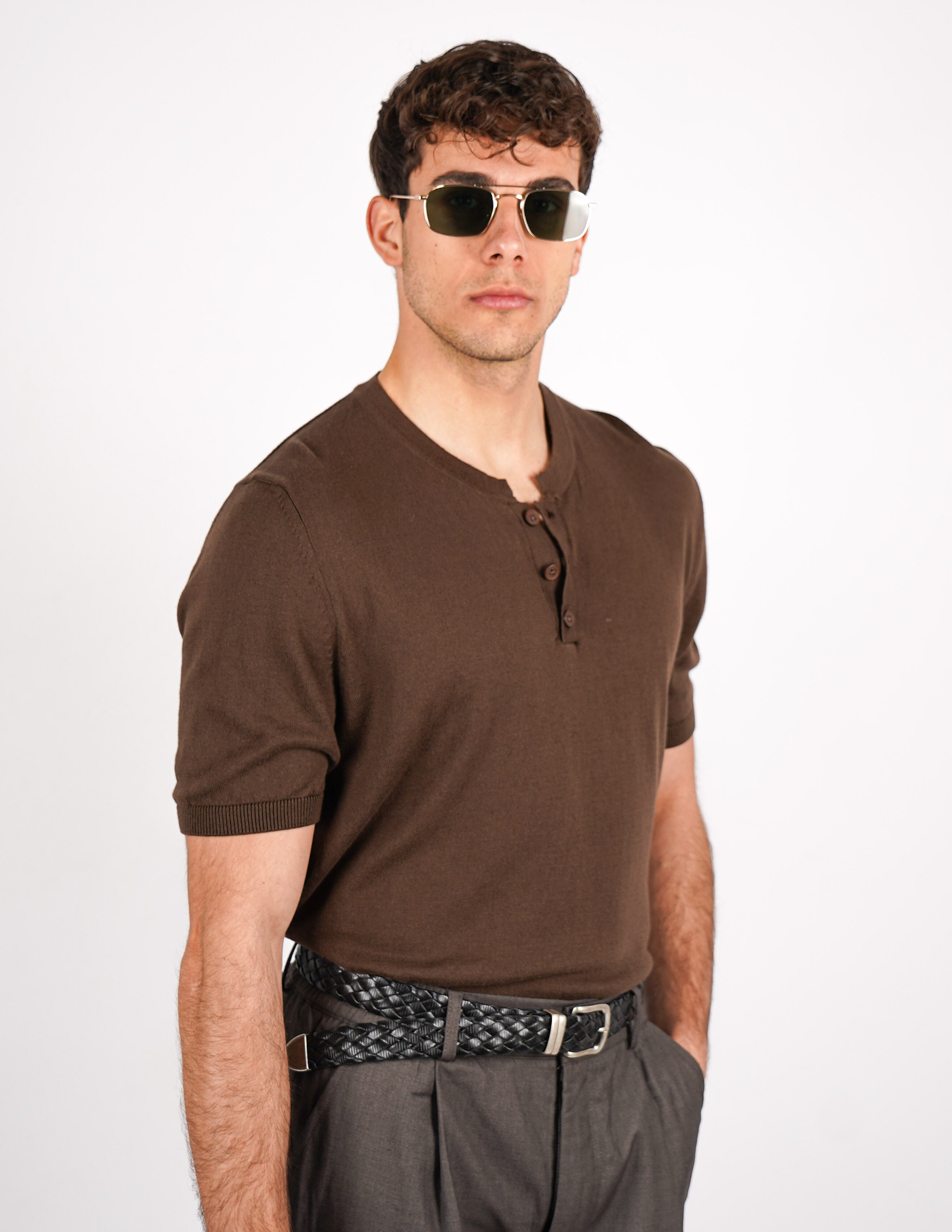 t-shirt serafino tinta unita