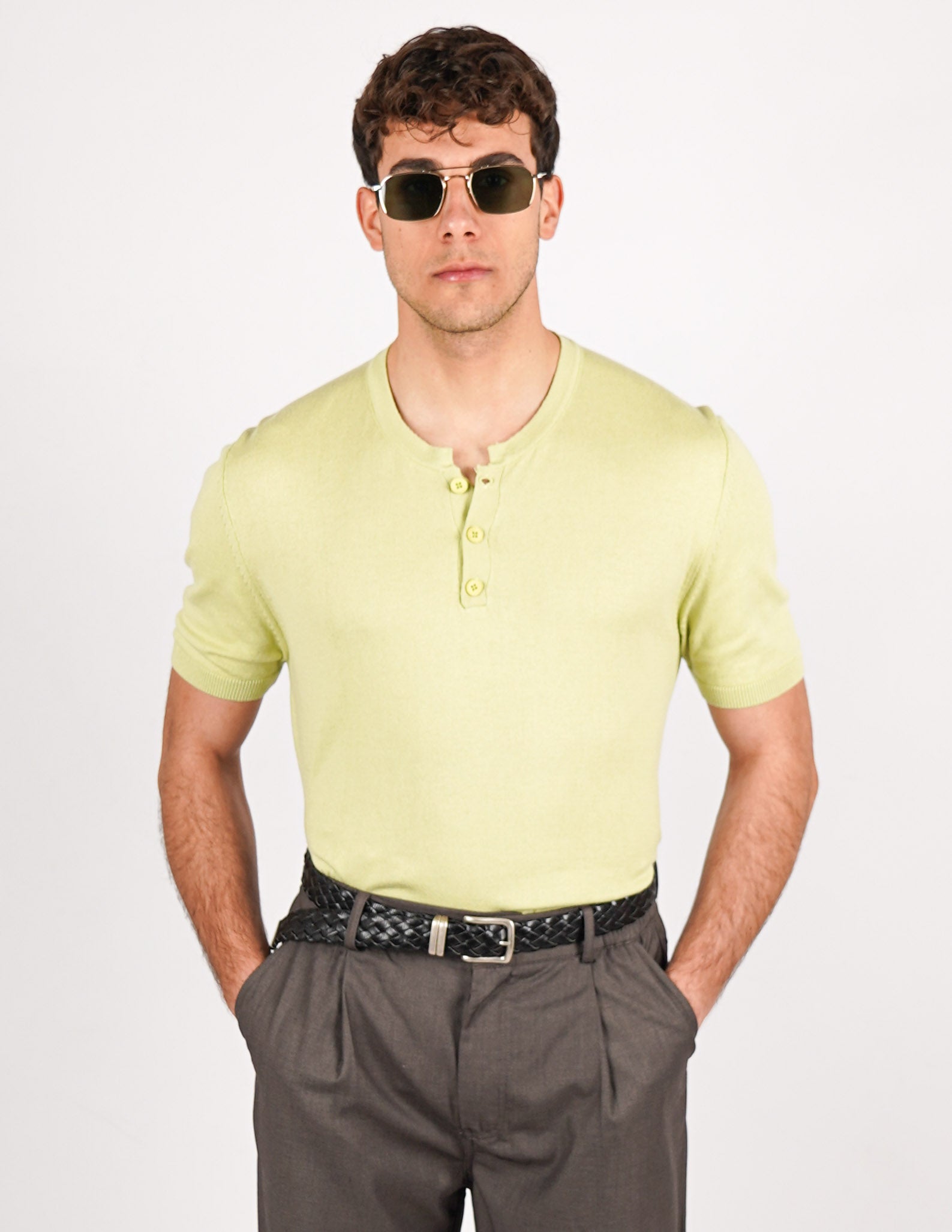 t-shirt serafino tinta unita