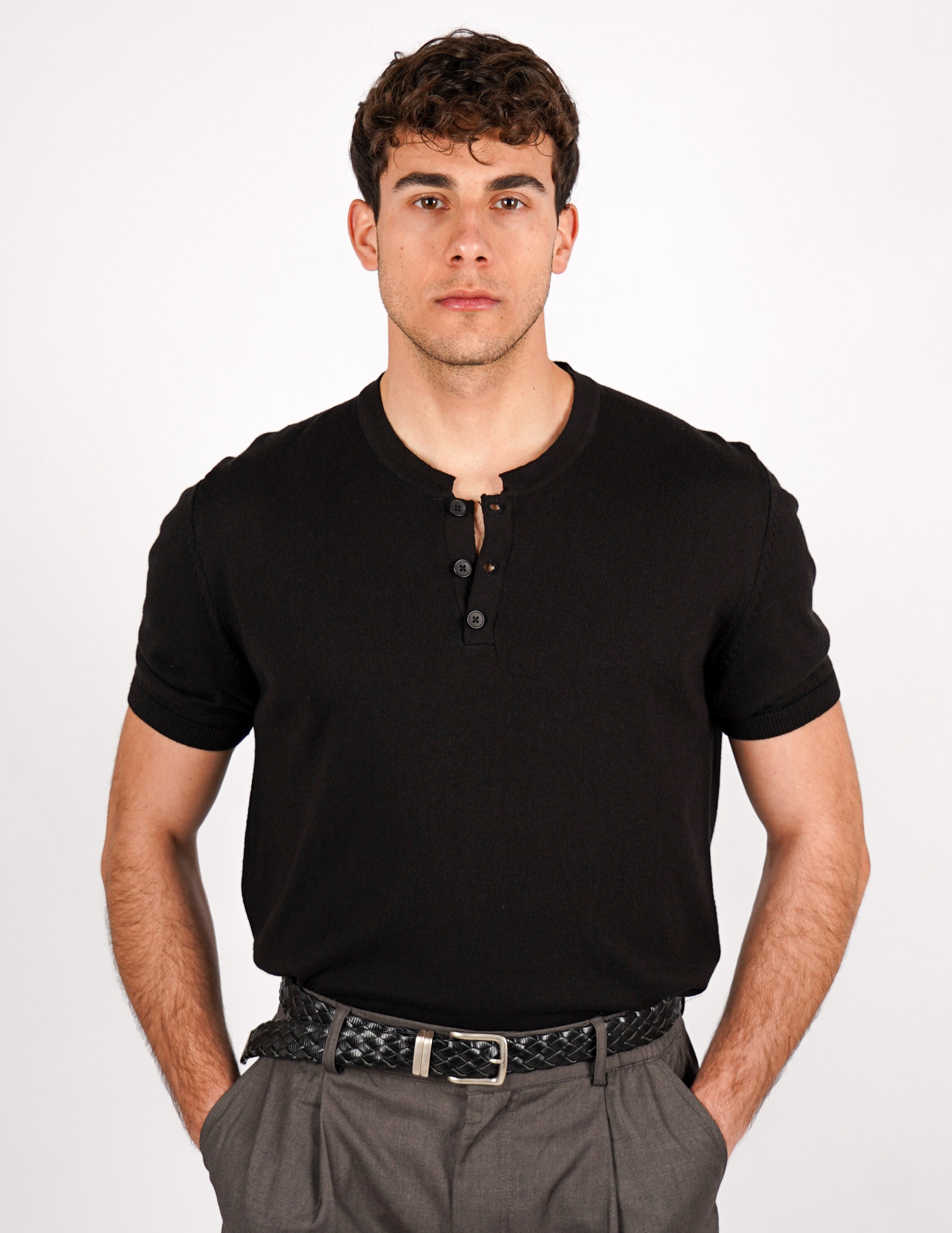 t-shirt serafino tinta unita