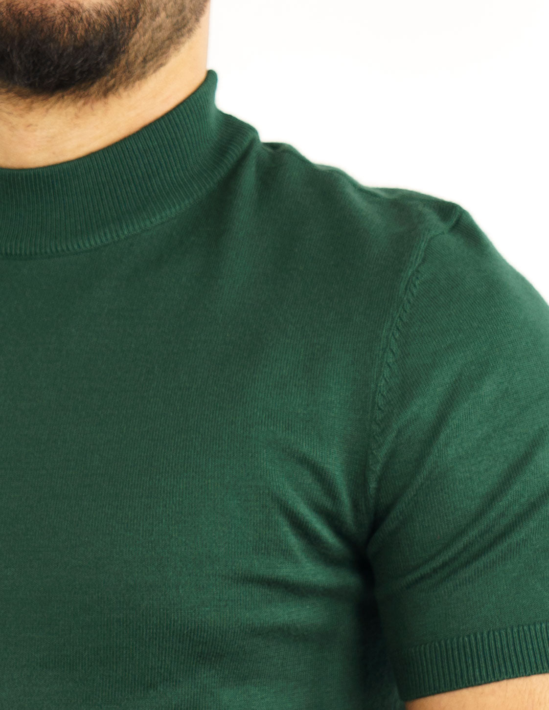 t-shirt uomo mezzo collo manica corta in filo