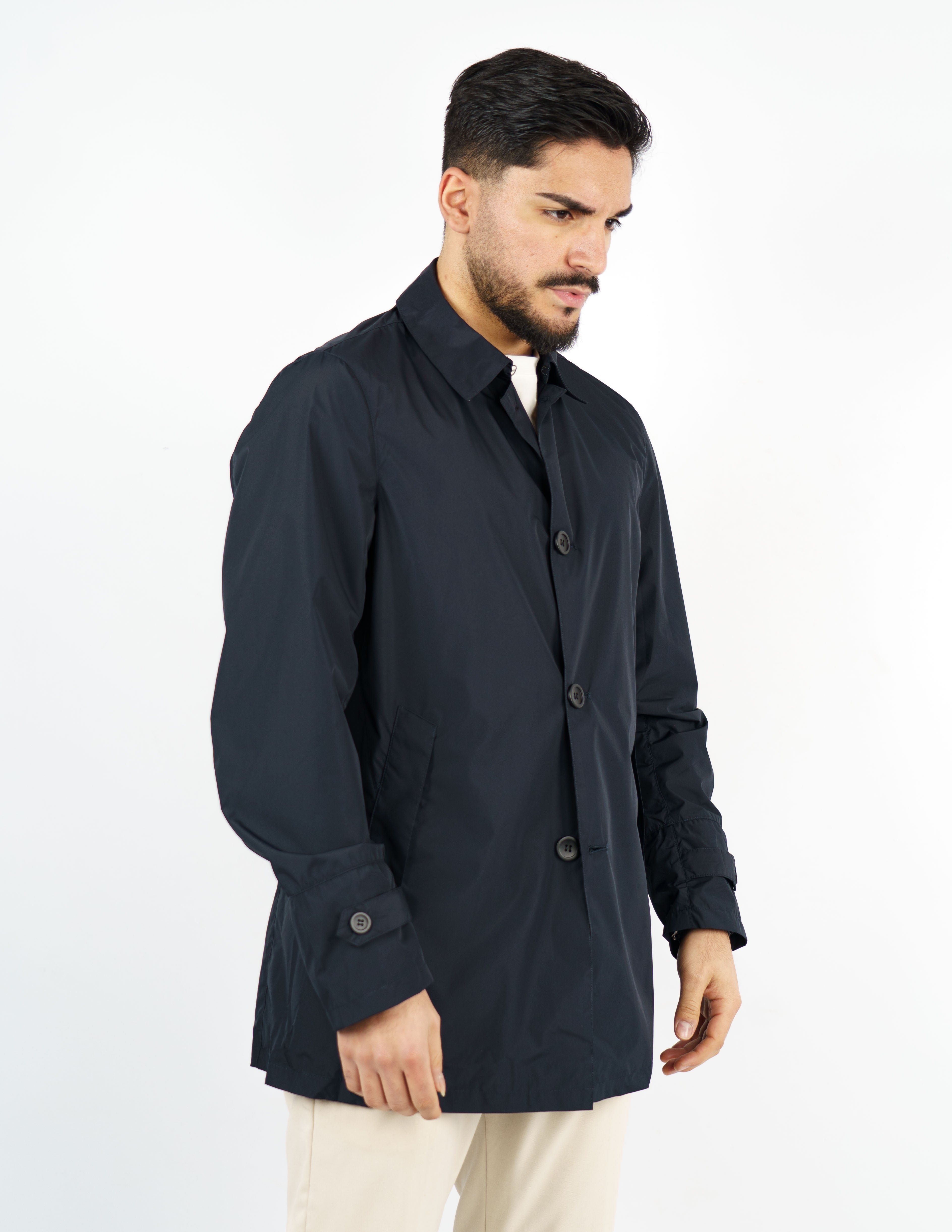 trench monopetto extra light no stiro con cappellino