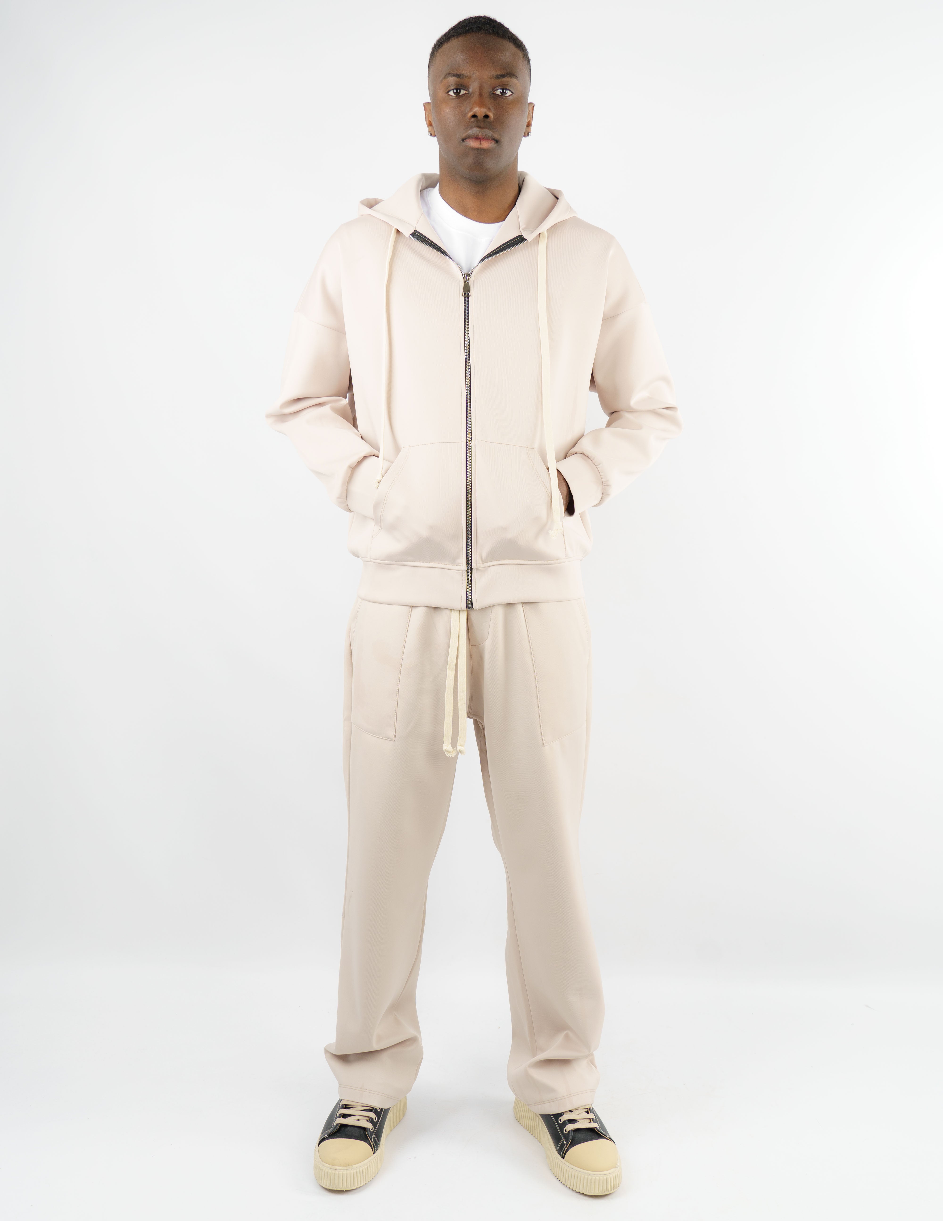 tuta in tessuto scuba con cappuccio