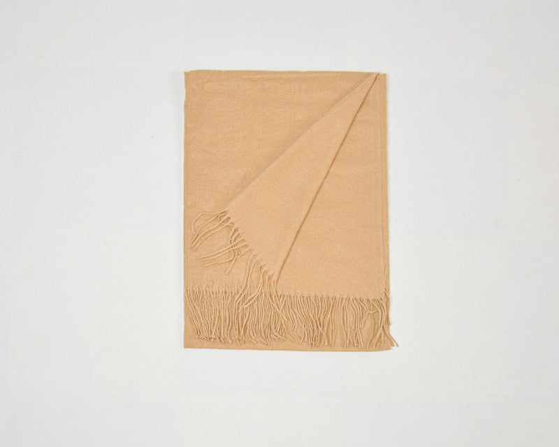 sciarpa con frange beige