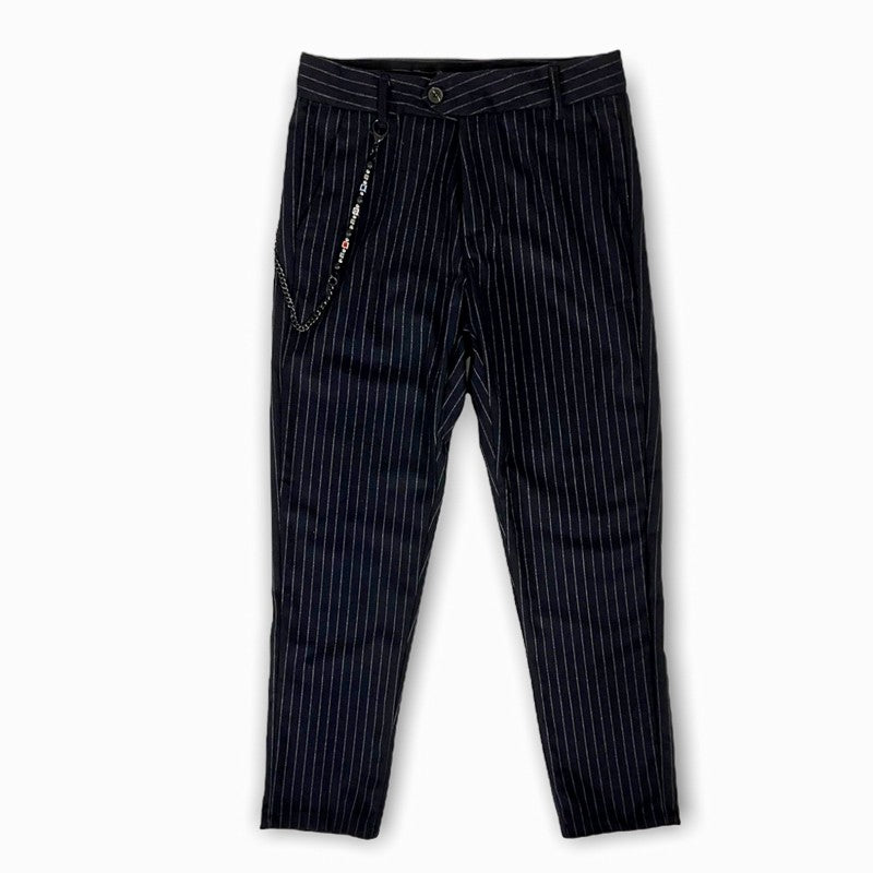 pantalone uomo gessato blu