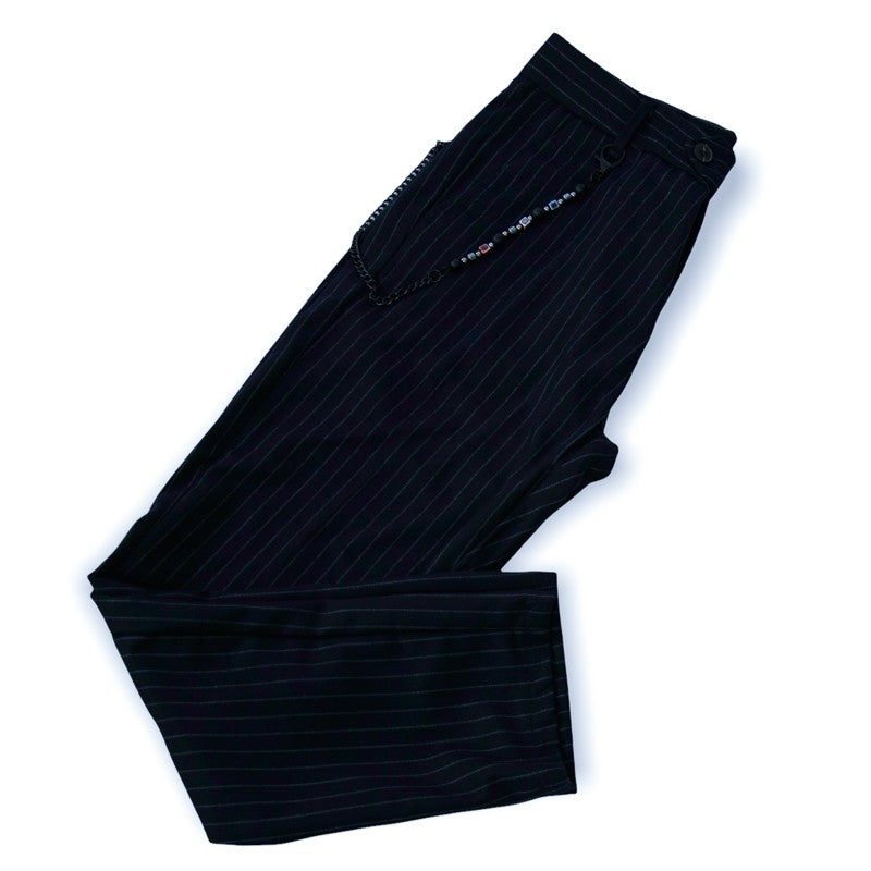 pantalone uomo gessato blu