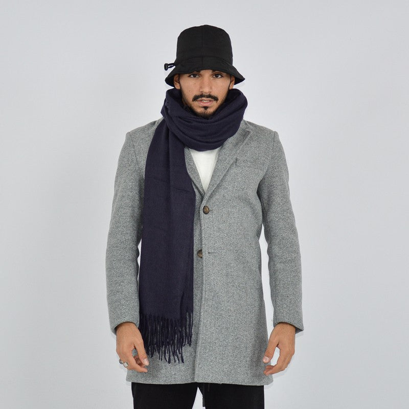 sciarpa con frange blu