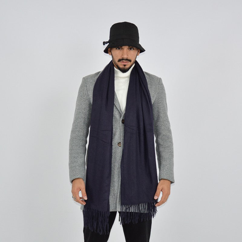 sciarpa con frange blu