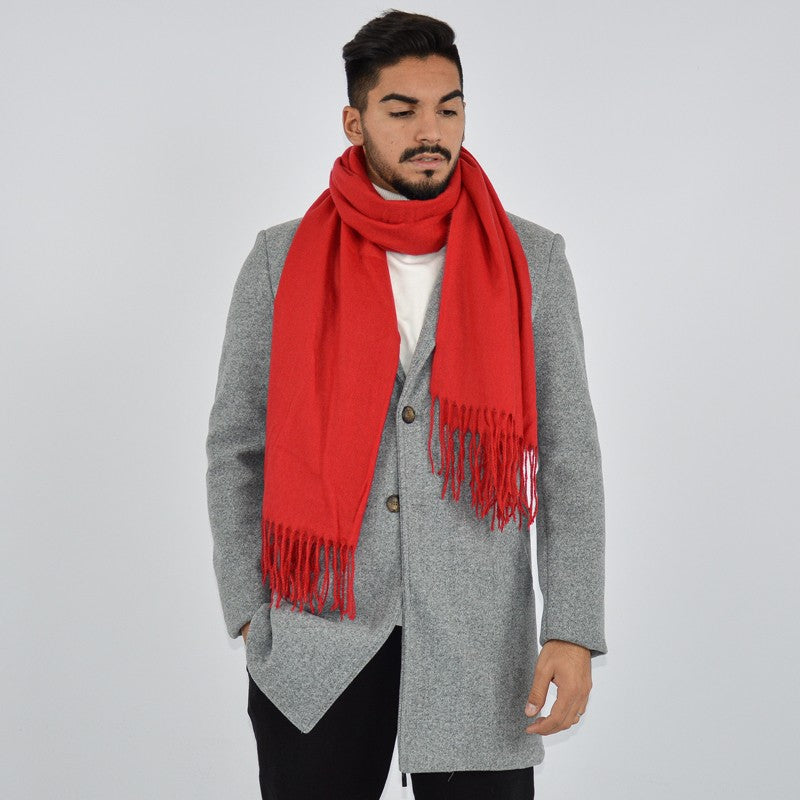 sciarpa con frange rossa