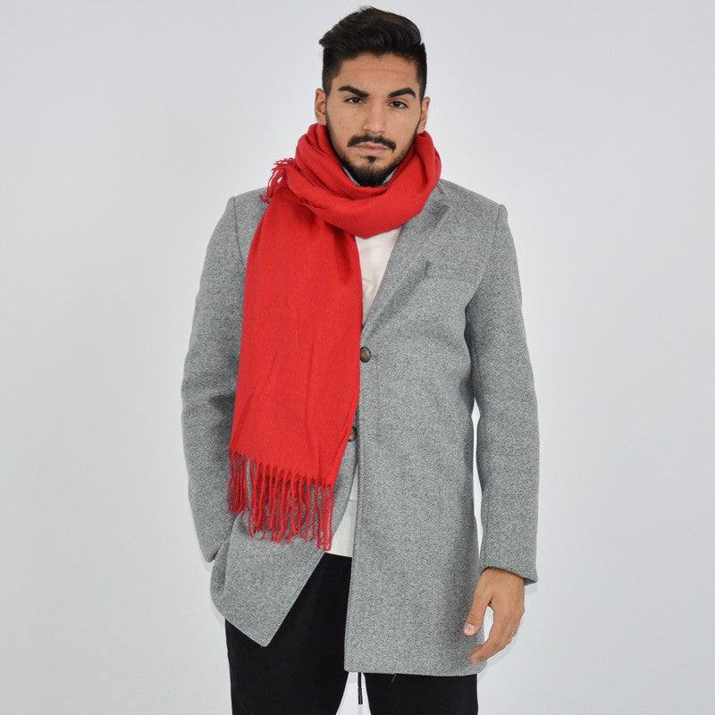 sciarpa con frange rossa