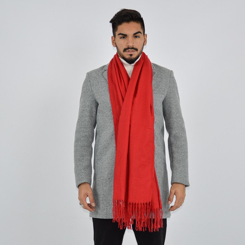 sciarpa con frange rossa
