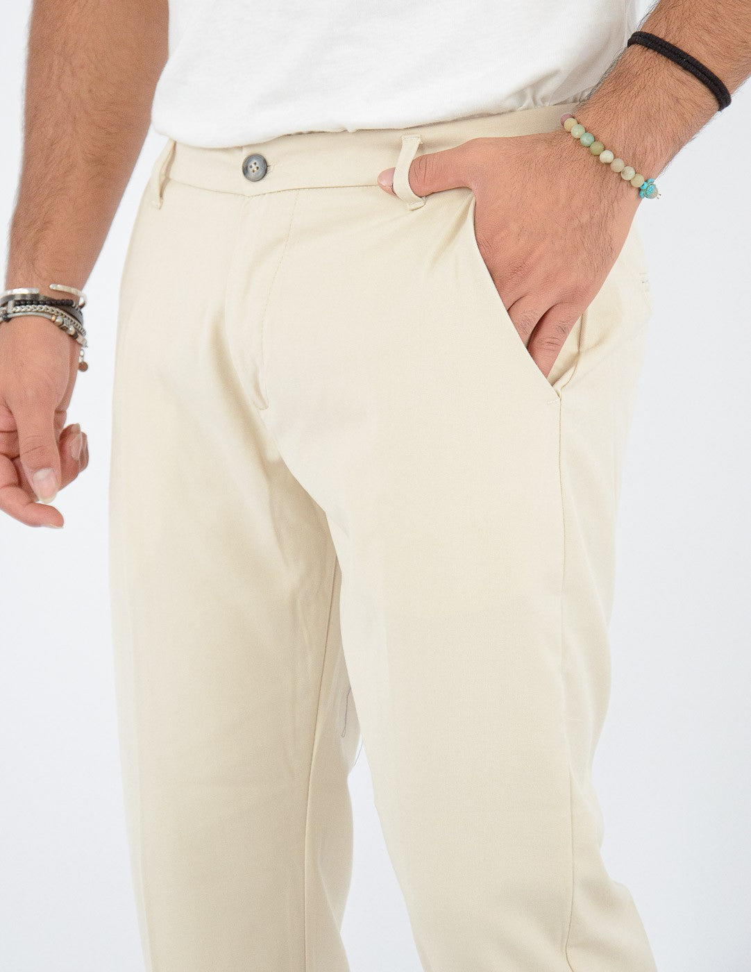 Pantalone Uomo Lungo classico con piega