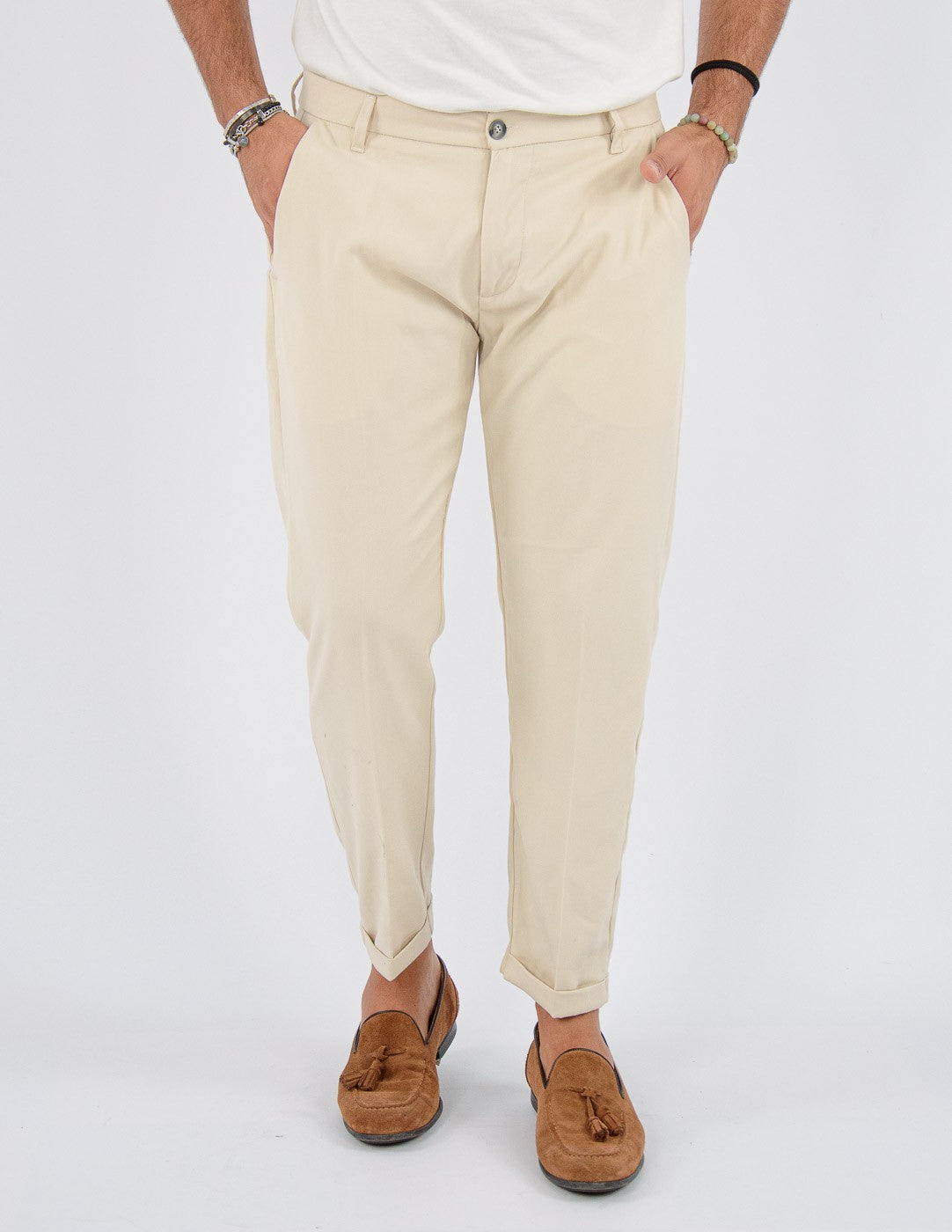 Pantalone Uomo Lungo classico con piega