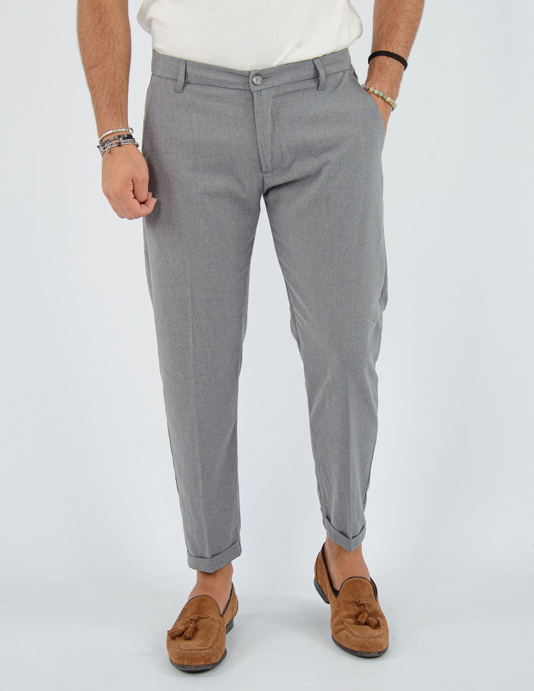 Pantalone Uomo Lungo classico con piega