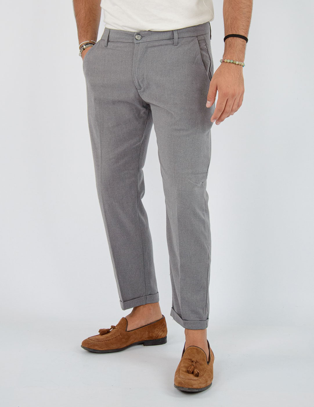 Pantalone Uomo Lungo classico con piega