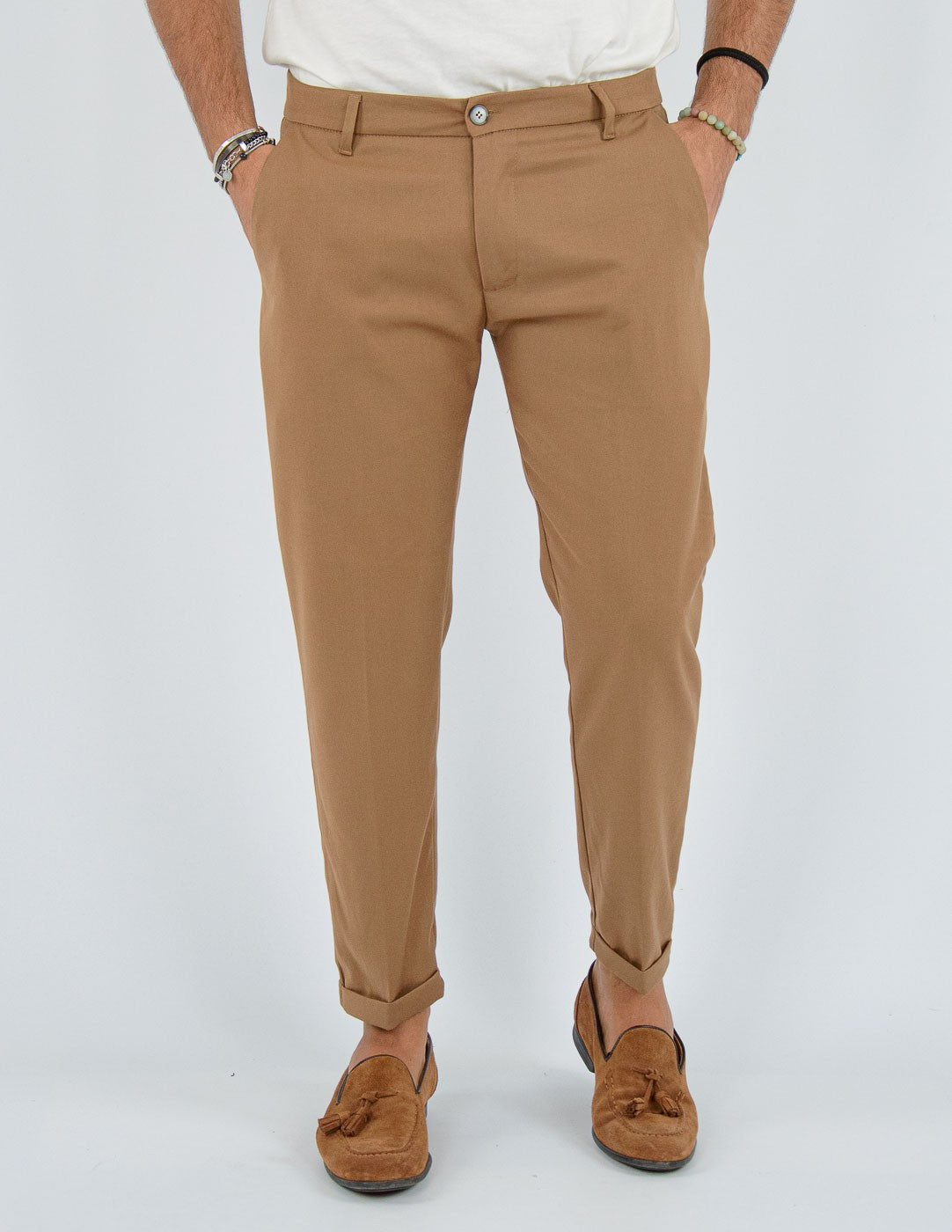 Pantalone Uomo Lungo classico con piega