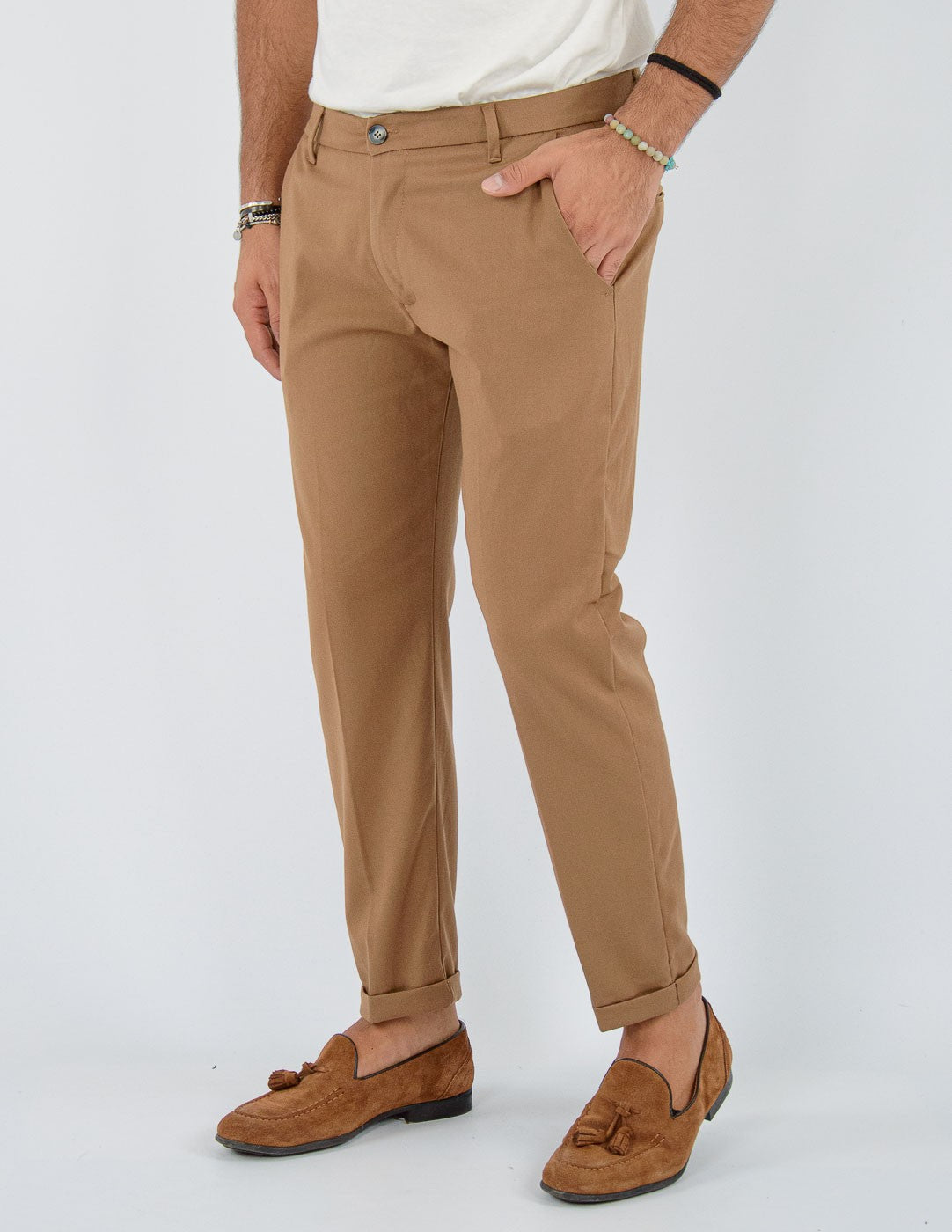 Pantalone Uomo Lungo classico con piega