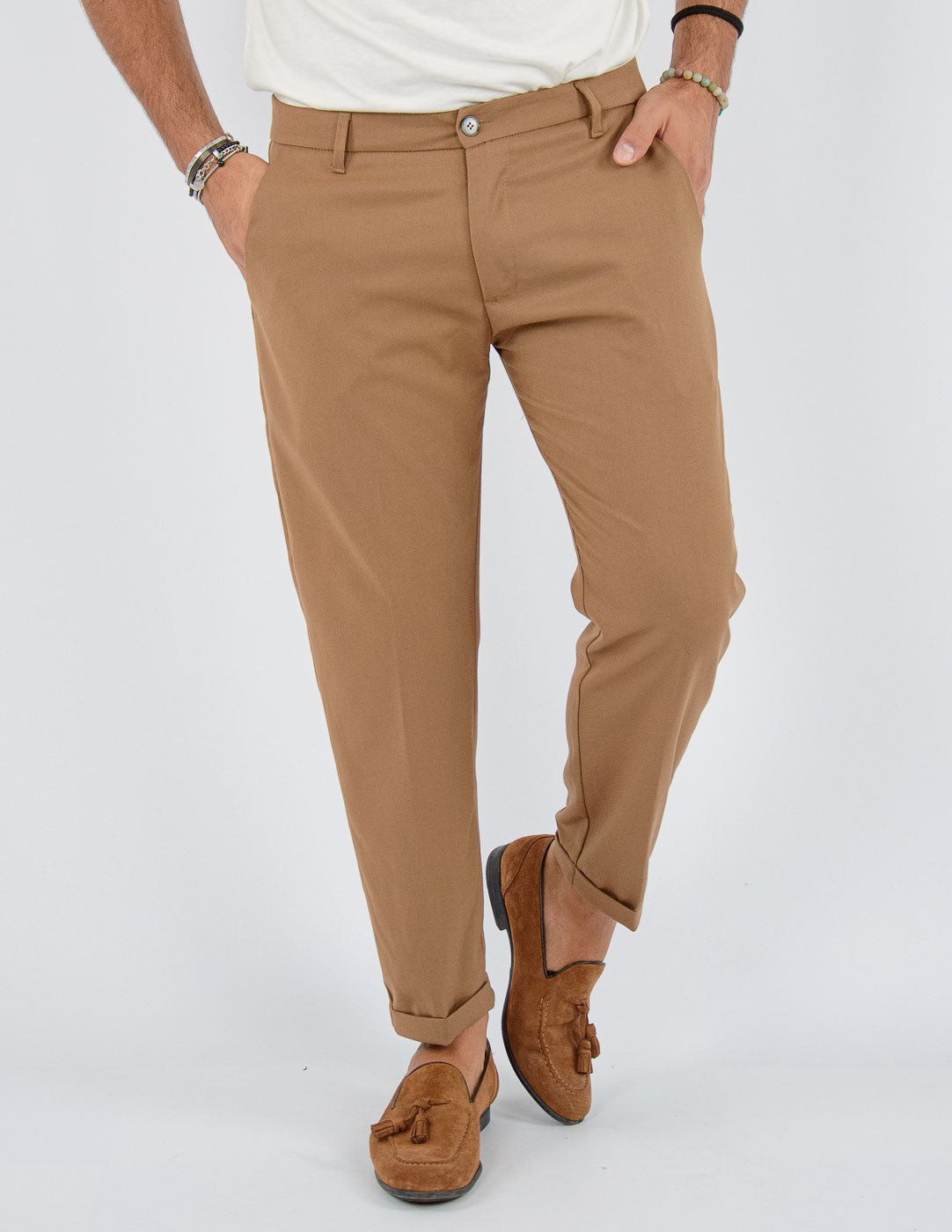 Pantalone Uomo Lungo classico con piega