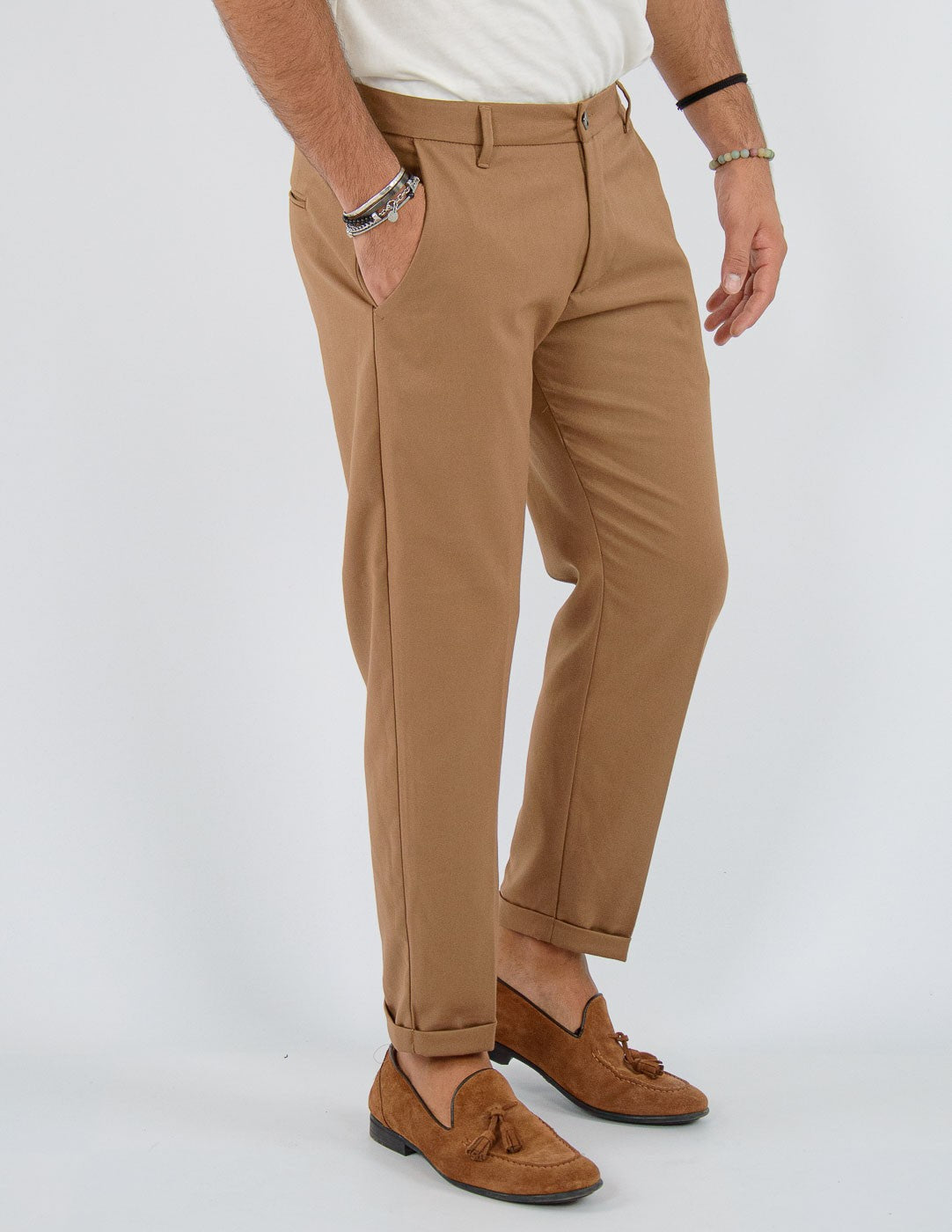 Pantalone Uomo Lungo classico con piega