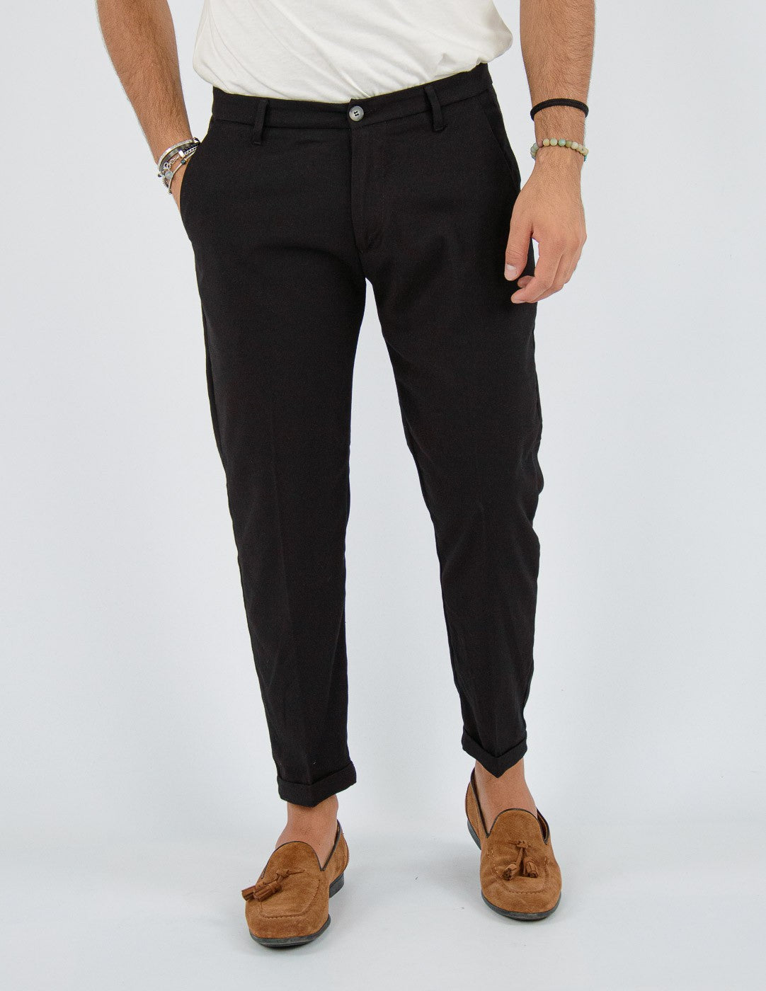 Pantalone Uomo Lungo classico con piega