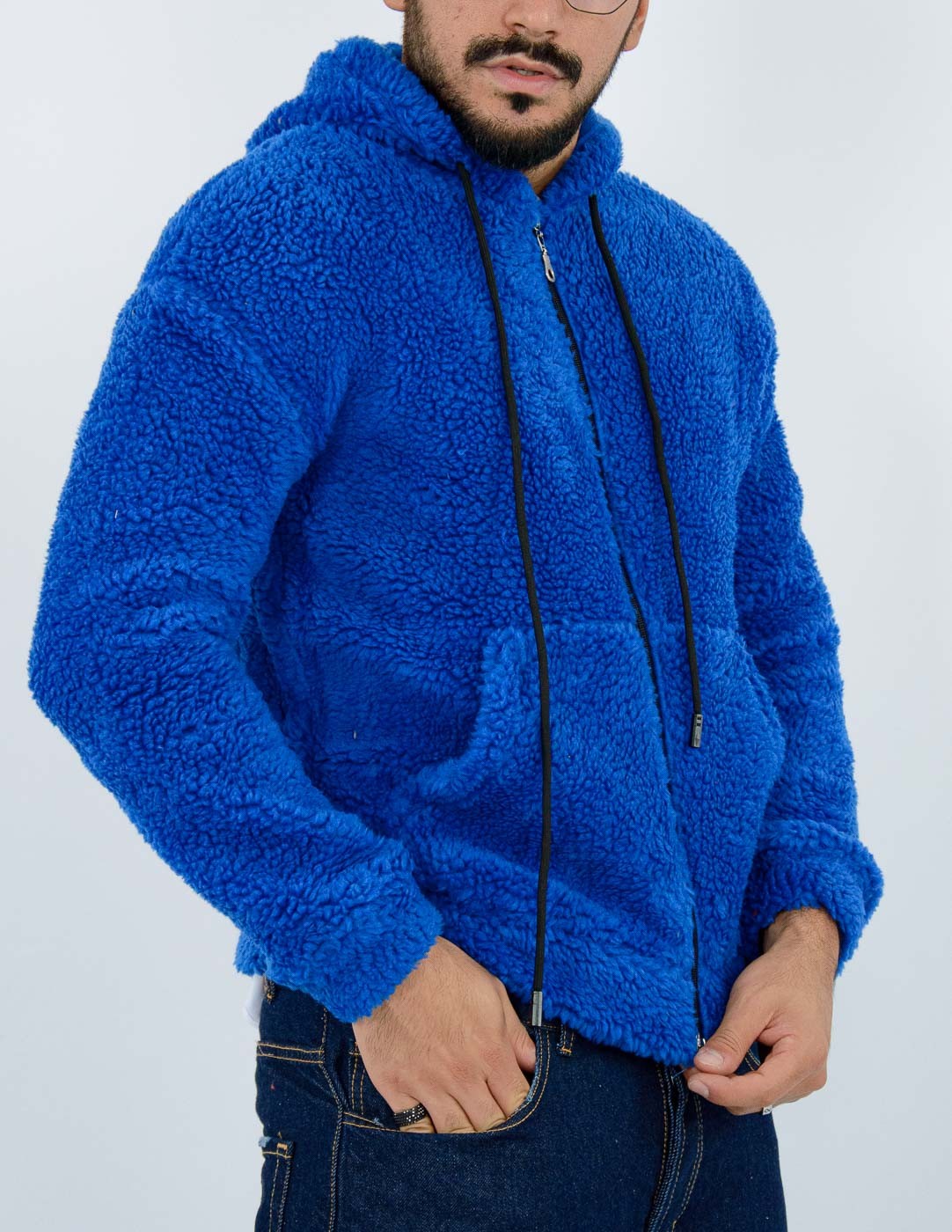 felpa uomo teddy con zip