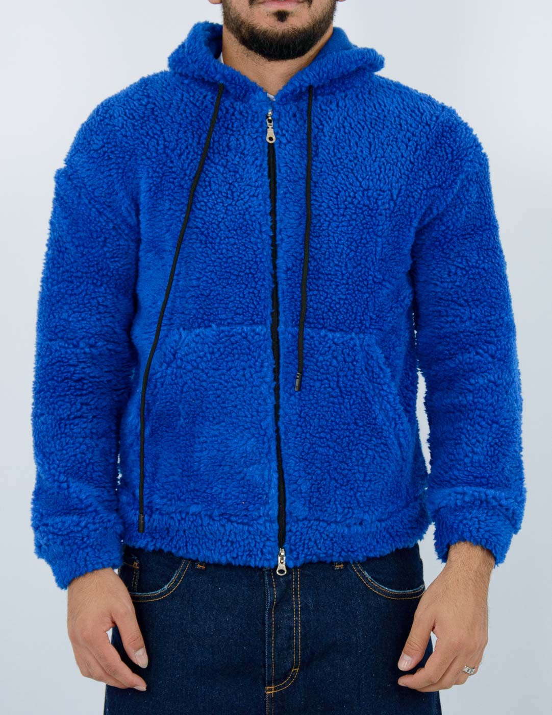 felpa uomo teddy con zip
