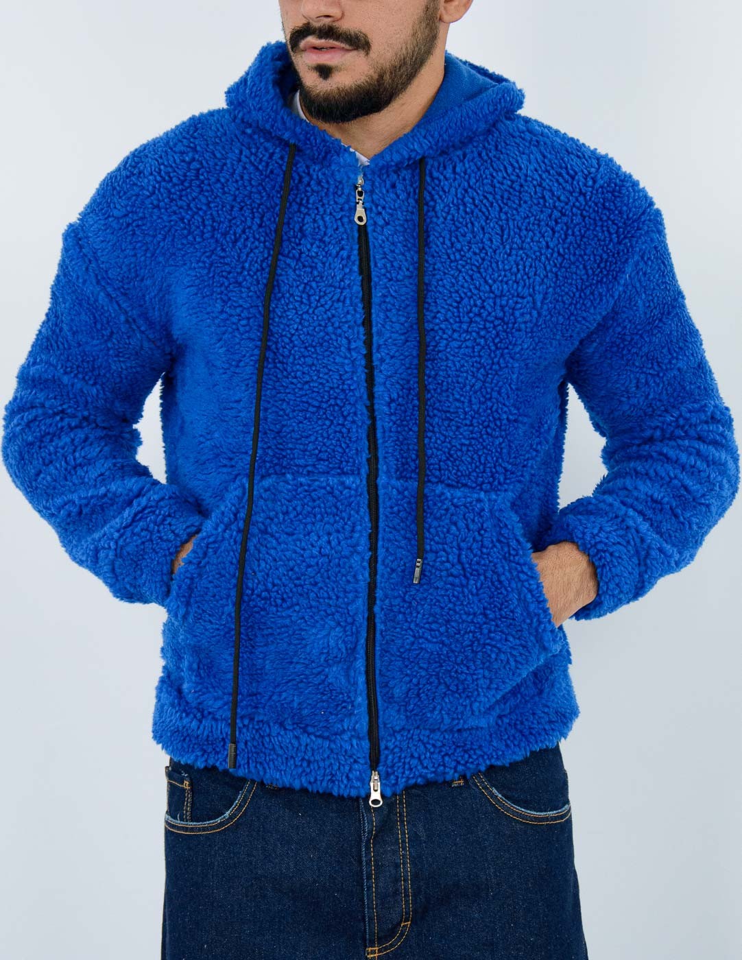 felpa uomo teddy con zip