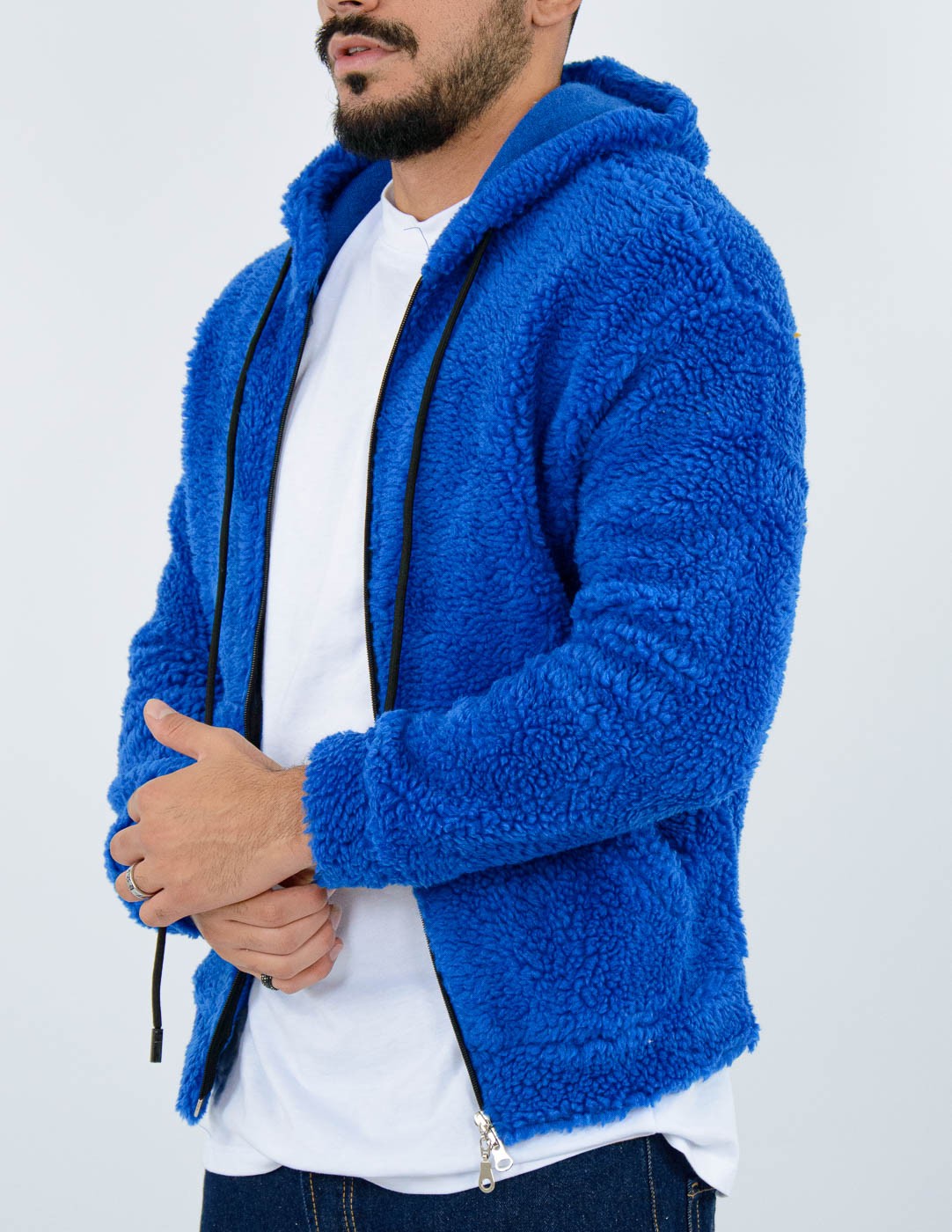 felpa uomo teddy con zip