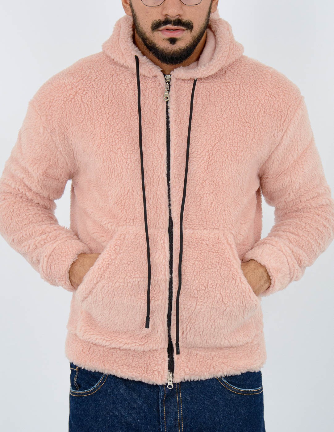 felpa uomo teddy con zip