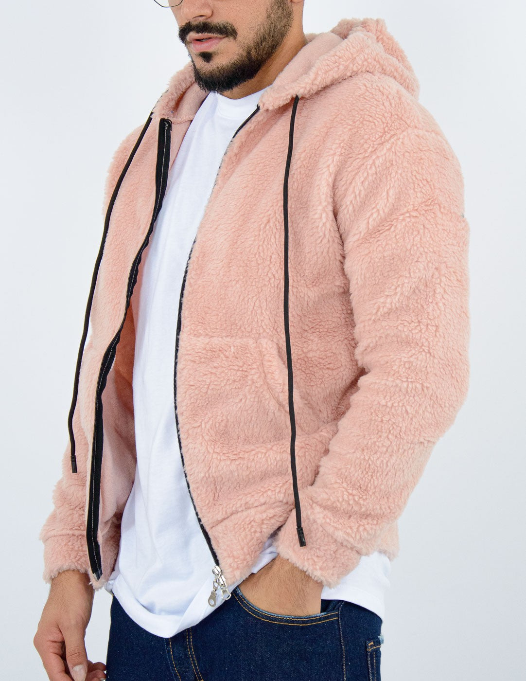 felpa uomo teddy con zip