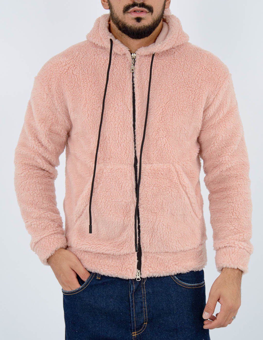 felpa uomo teddy con zip