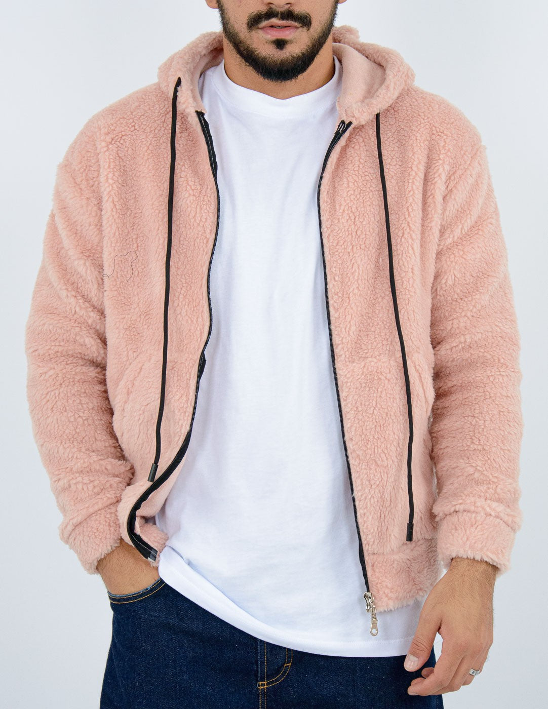 felpa uomo teddy con zip