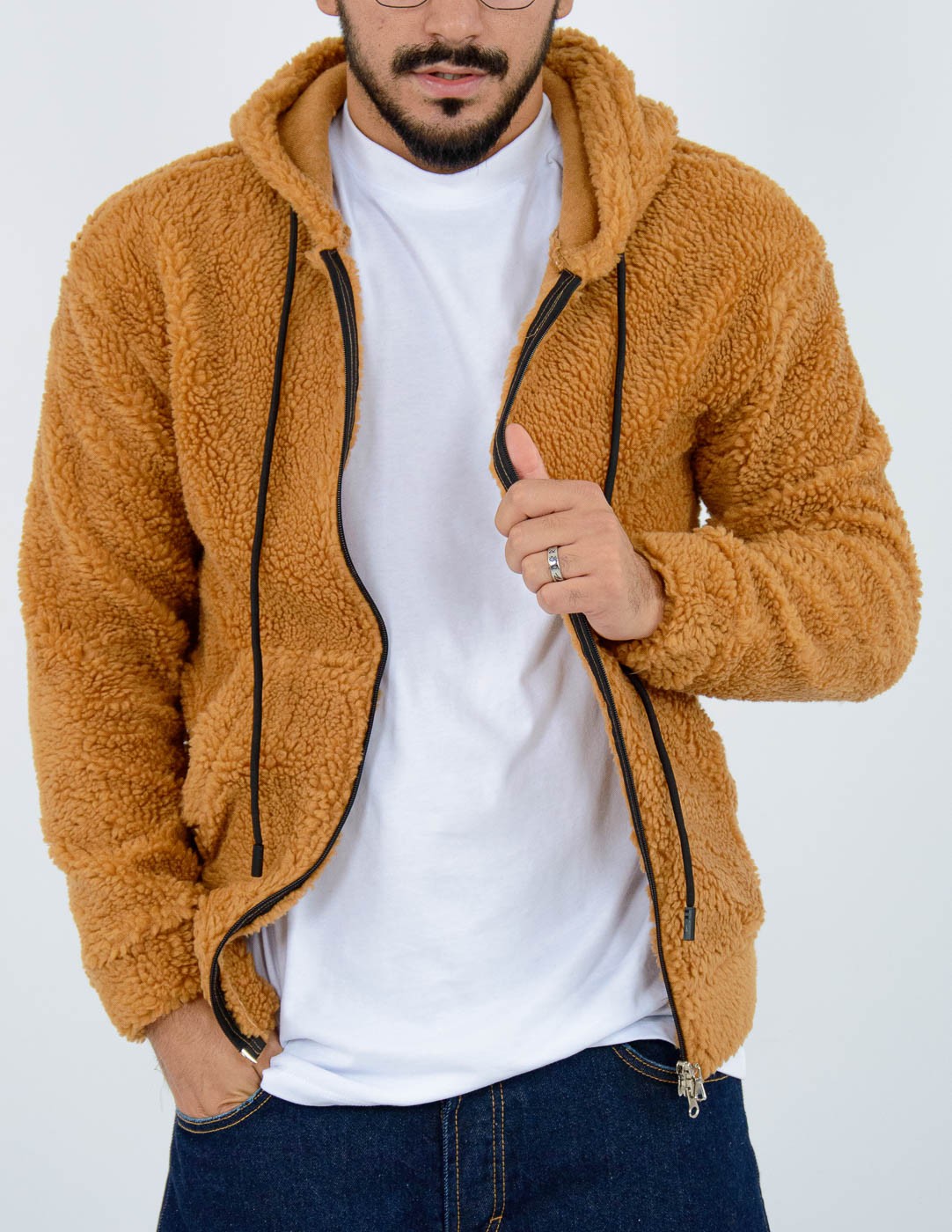 felpa uomo teddy con zip