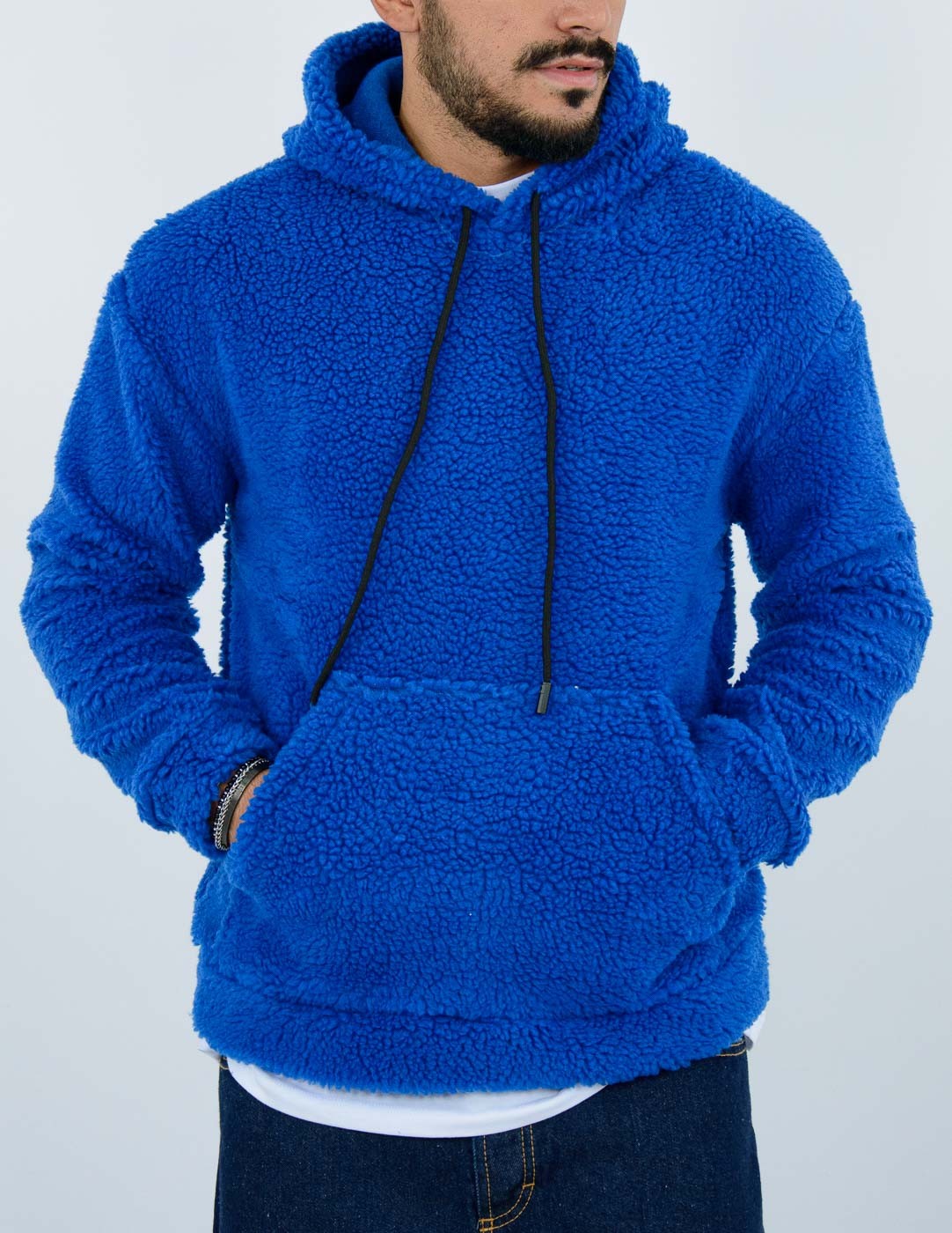 FELPA UOMO TEDDY CON CAPPUCCIO