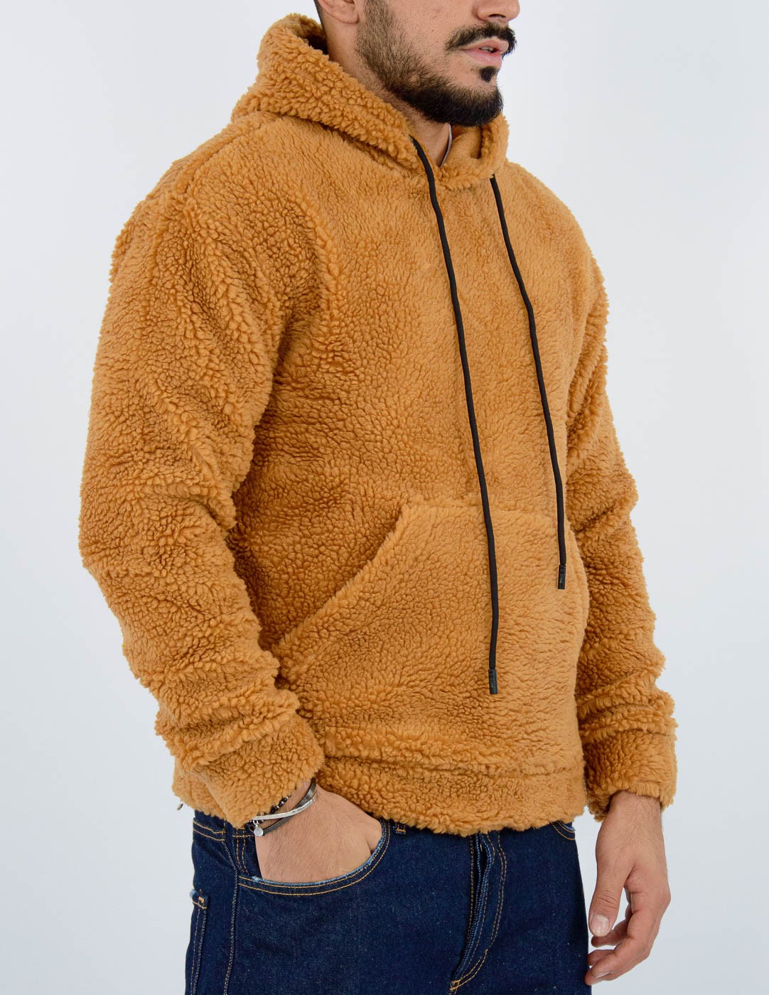 FELPA UOMO TEDDY CON CAPPUCCIO