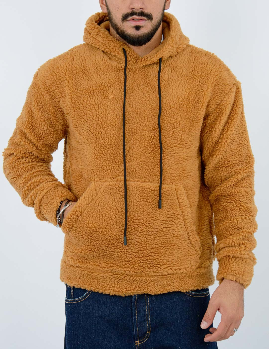 FELPA UOMO TEDDY CON CAPPUCCIO