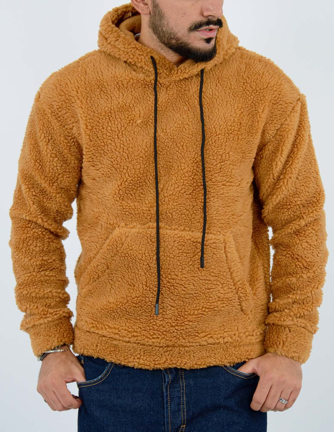 FELPA UOMO TEDDY CON CAPPUCCIO