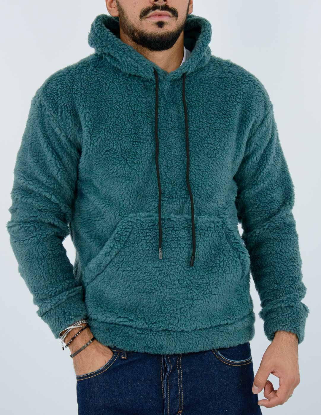 FELPA UOMO TEDDY CON CAPPUCCIO