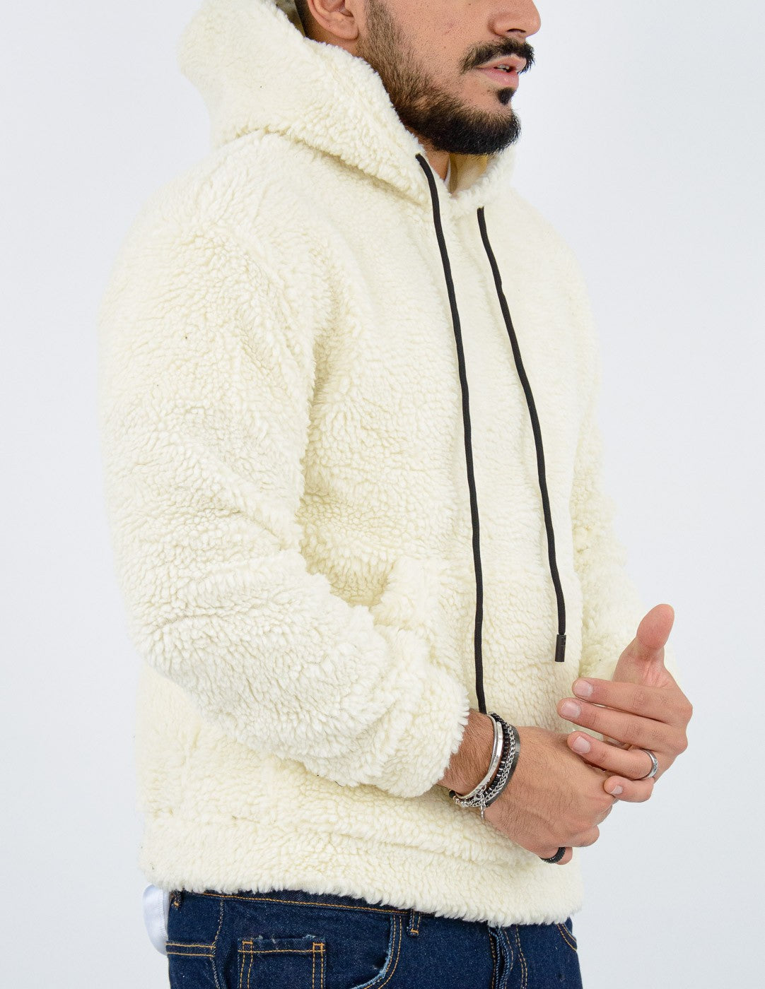 FELPA UOMO TEDDY CON CAPPUCCIO