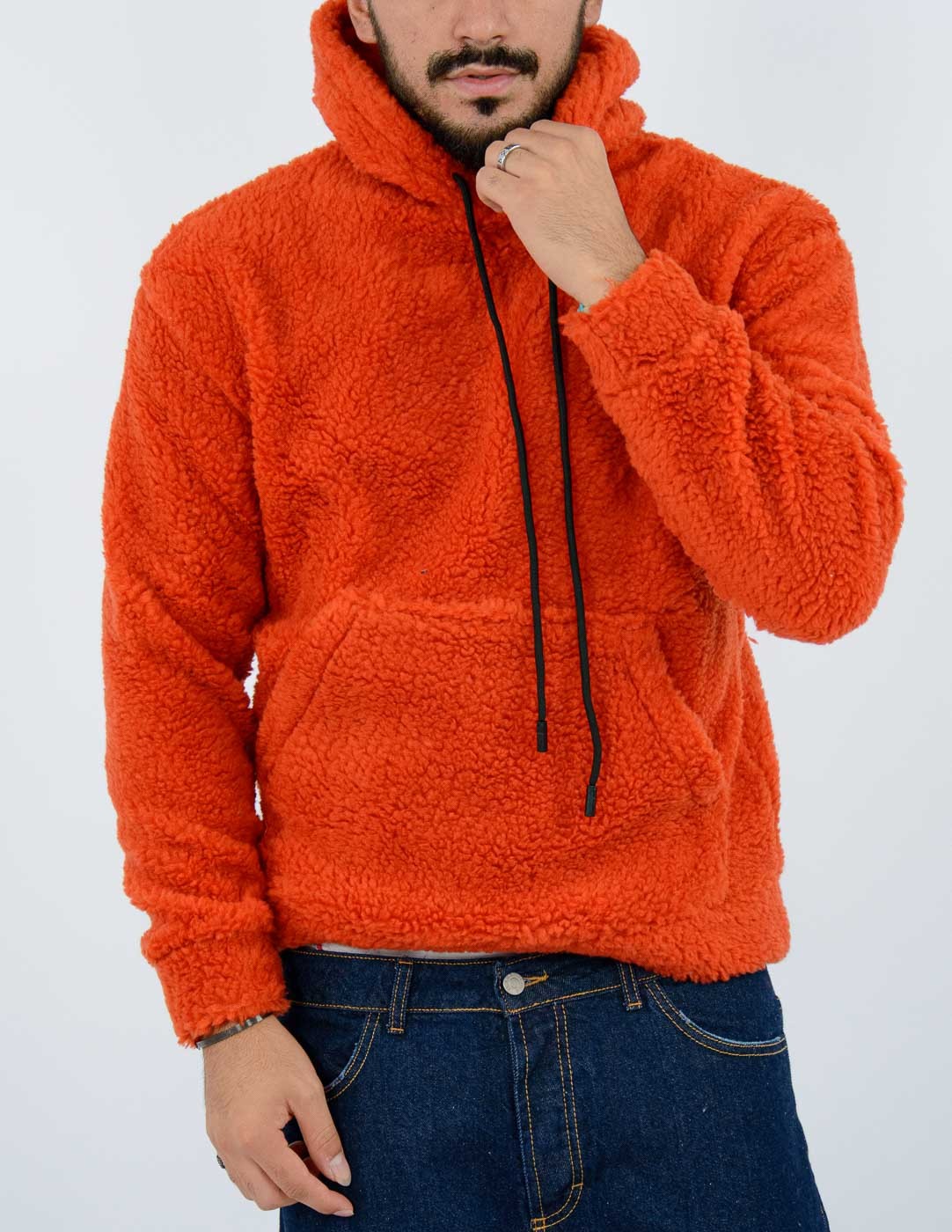 FELPA UOMO TEDDY CON CAPPUCCIO