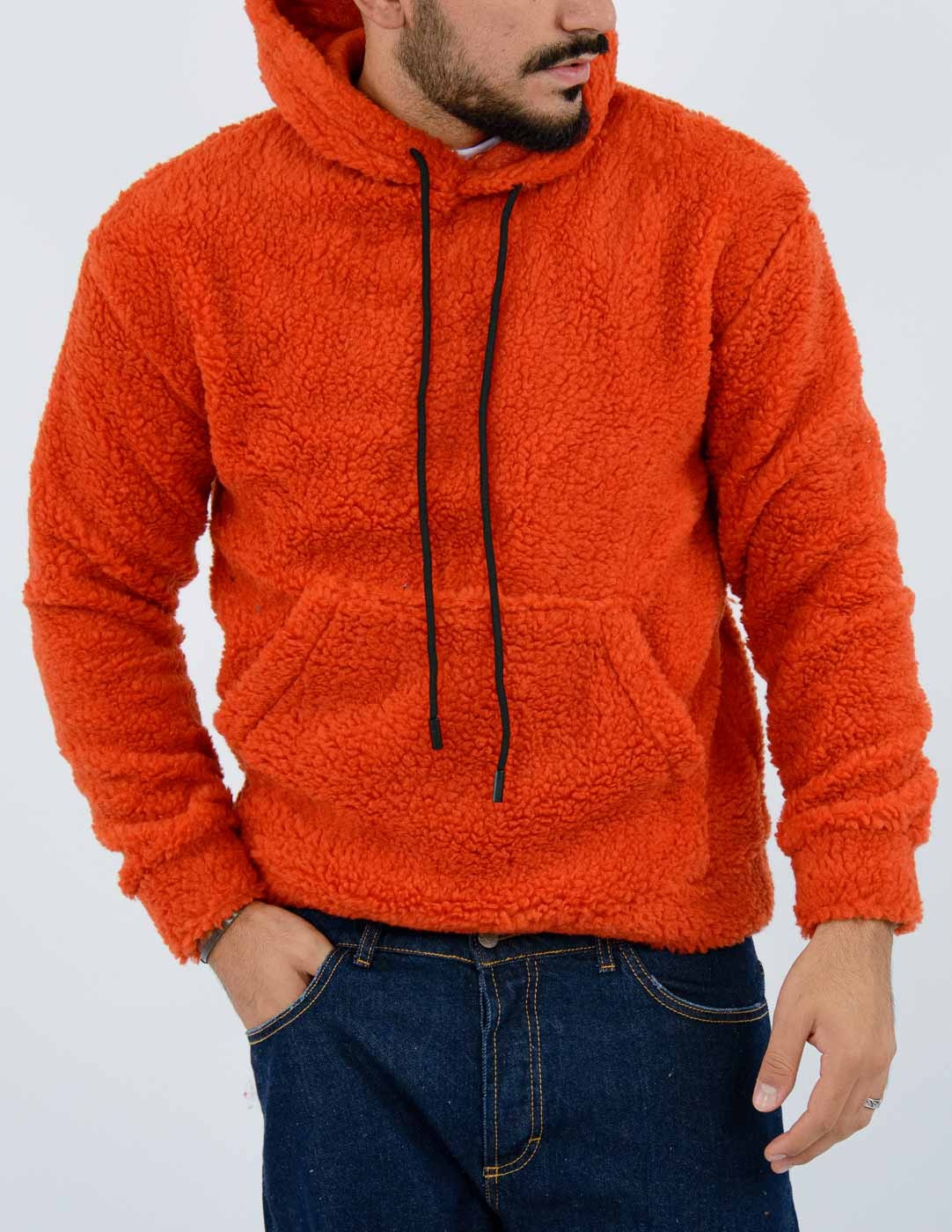 FELPA UOMO TEDDY CON CAPPUCCIO