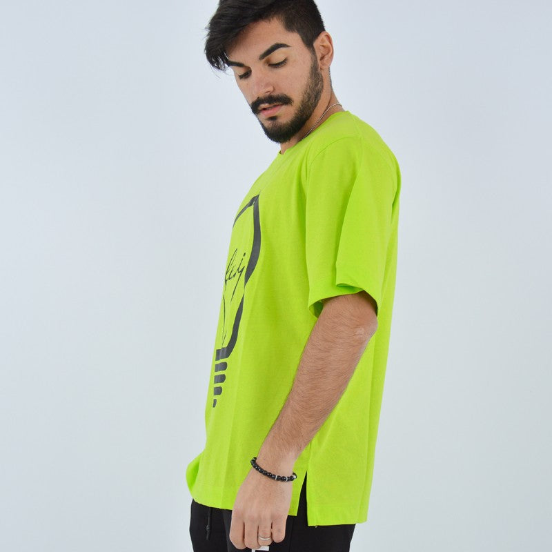 t-shirt lumi con stampa verde
