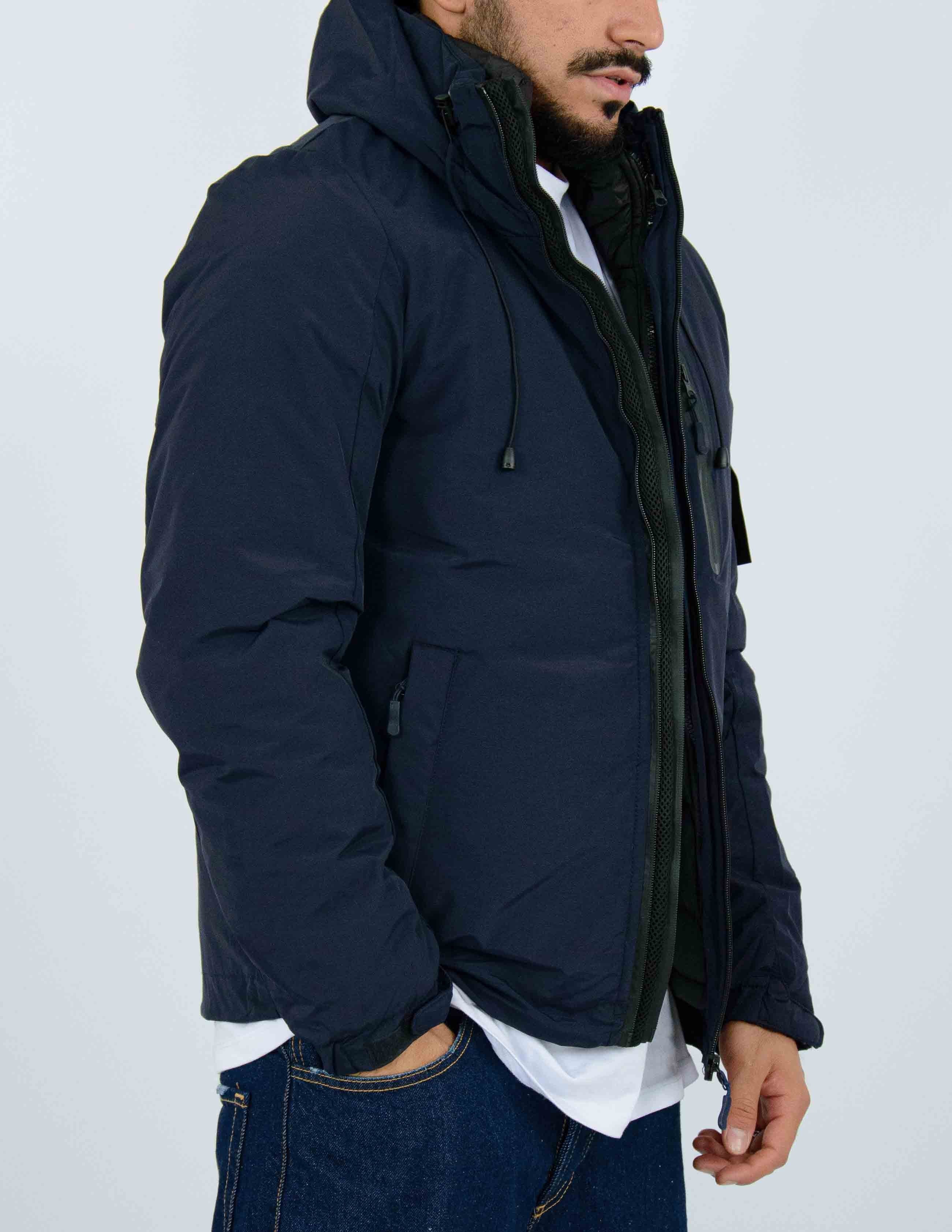 giubbino uomo in tessuto tecnico imbottito