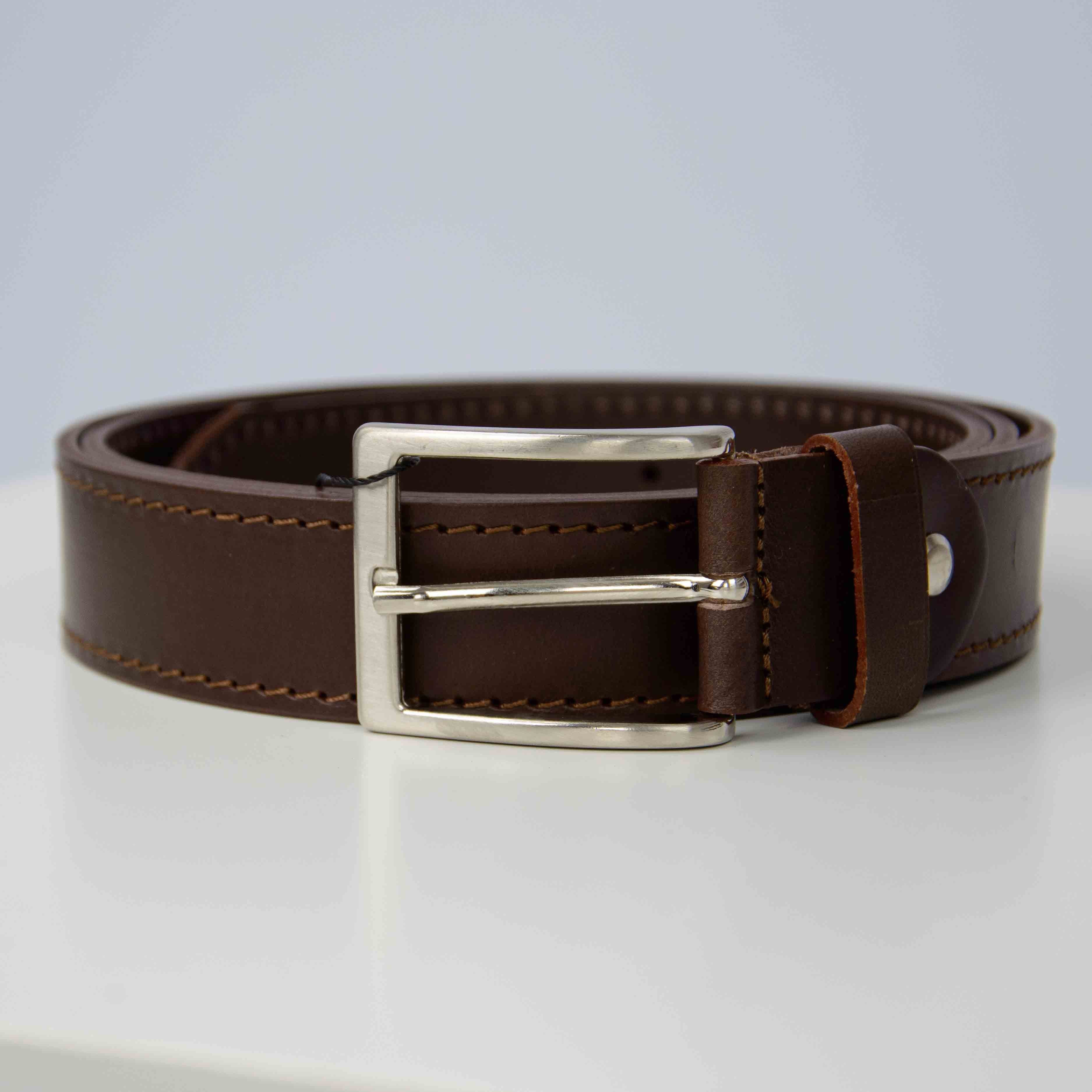 cintura uomo pelle cucitura a contrasto