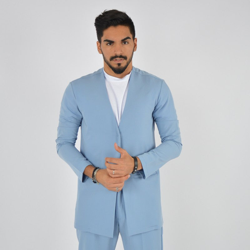 giacca uomo elegante celeste