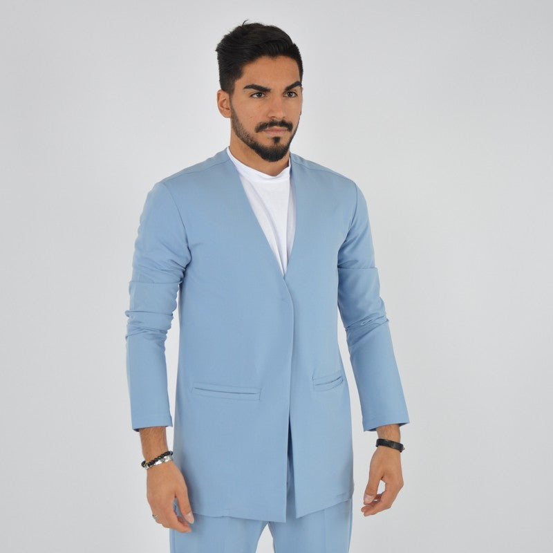 giacca uomo elegante celeste