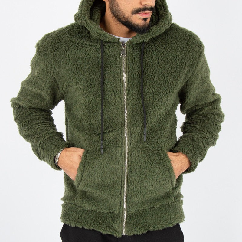 felpa uomo orsetto teddy con zip militare