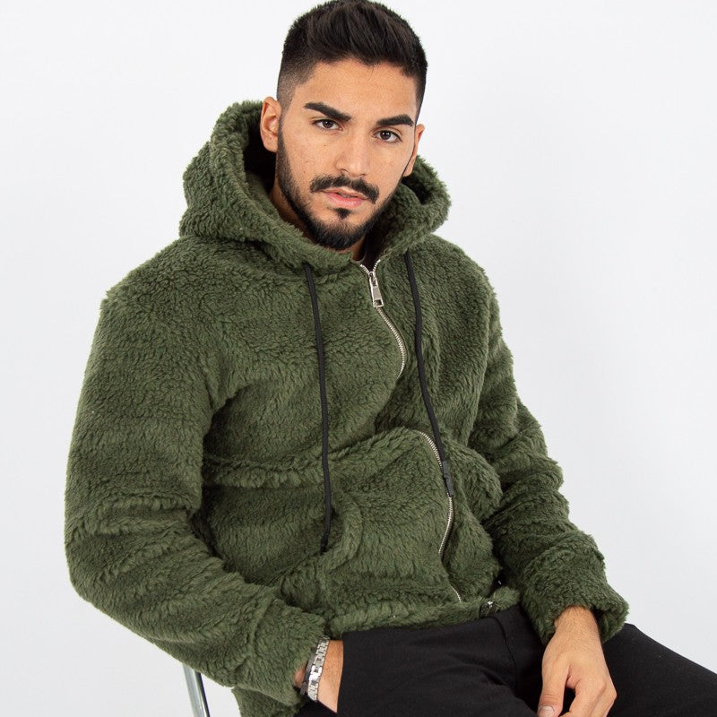 felpa uomo orsetto teddy con zip