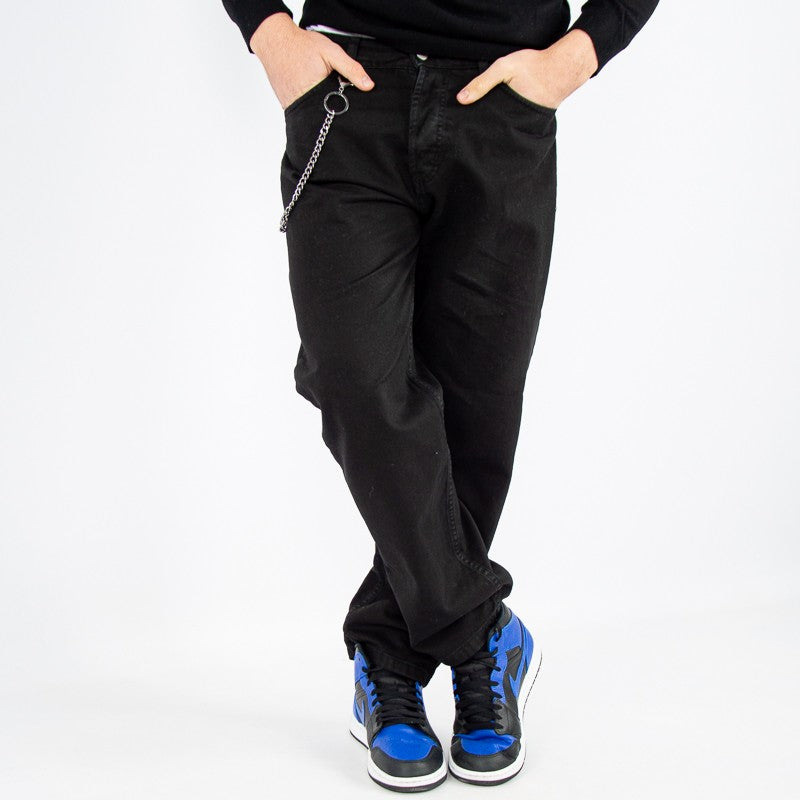 jeans uomo baggy denim nero