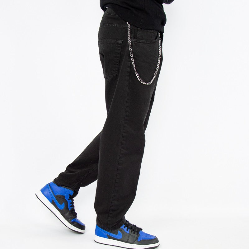 jeans uomo baggy denim nero