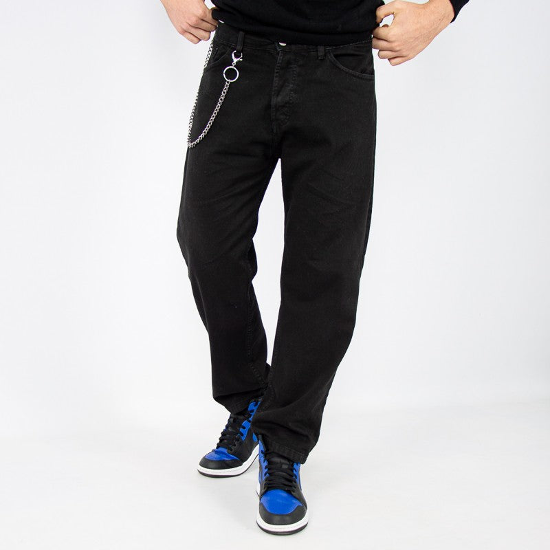 jeans uomo baggy denim nero